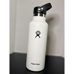 HYDRO FLASK 18 oz. WHITE STANDARD MOUTH WITH FLEX CAP HYDRATION HOT/COLD New